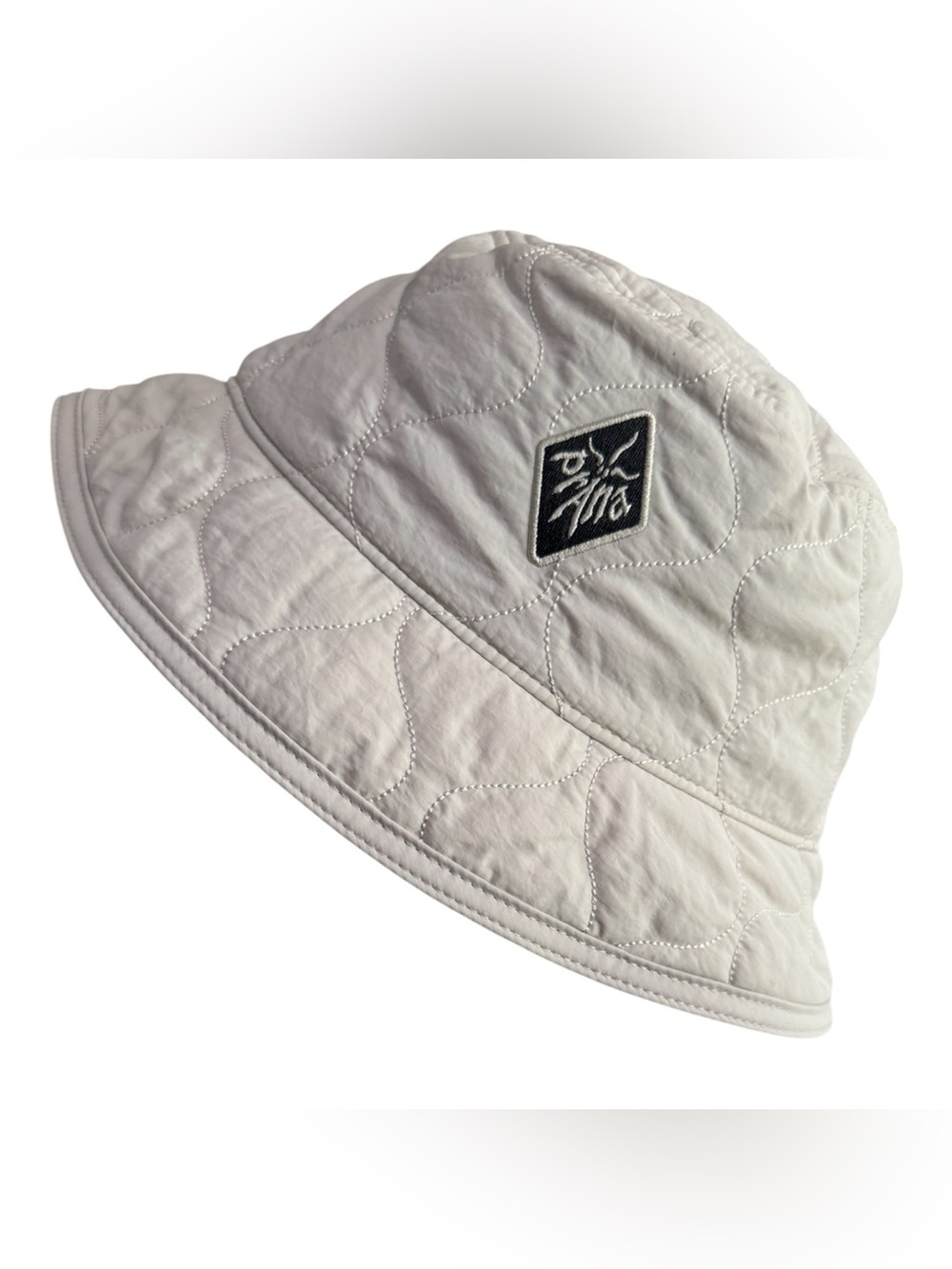 Prana Women’s Encinitas Quilted Off White Bucket Hat with Sherpa Lining